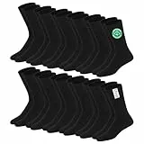 SOXCO Chaussettes pour Hommes Classiques en Coton 43-46 Noir, Lot De 12 Paires