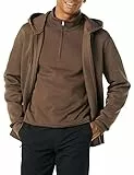 Amazon Essentials Sweat à Capuche en Polaire avec Fermeture Éclair intégrale (Grandes Tailles Disponibles) Homme, Brun Moyen, M