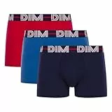 DIM Boxer Homme Style Powerful Coton Stretch x3, Rouge Baie/Bleu De Nuit/Bleu Colbalt, XL