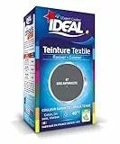 IDEAL - Teinture Tissus Liquide Mini 67 Gris Anthracite - 40 ml + 1 Dose de Fixateur 50 g - Teinture Textile Longue Tenue - Coton, Lin, Soie, Viscose - Efficace dès 40°C - Fabrication Française