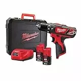 Perceuse à percussion MILWAUKEE 12V 2 vitesses 2Ah li-ion 30nm + 2 batteries m12 BPD-202C - 4933441940