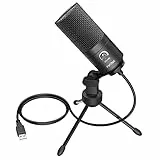 FIFINE USB Micro PC à Condensateur, Microphone Gamer pour Ordinateur PS4/PS5, Micro de Bureau de Studio Streaming Mac Windows - K669B