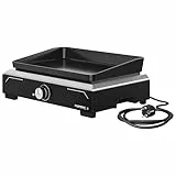 Campingaz Plancha Electric 1 XD | Barbecue électrique d'intérieur & d'extérieur avec housse | Plancha-Teppanyaki | Barbecue portable pour balcon | Revêtement antiadhésif | Fonte | 2500 W