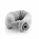 Coussin Cervical Vibrant - Coussin de Nuque Massant - Oreiller de Voyage pour Avion et Voiture - Mousse - Polaire - 2 niveaux de Vibration - Gris