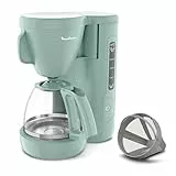 Moulinex Cafetière filtre, 10 à 15 tasses, 1.25 L, Porte-filtre pivotant, Système anti-gouttes, Maintien au chaud, Morning, Eucalyptus, FG2M1310