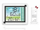 Station météo avec capteur extérieur, station météo sans fil avec écran couleur, thermomètre hygromètre avec température, humidité, date, prévisions météorologiques, pour usage intérieur et