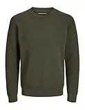 JACK & JONES Jprblunoah Knit Crew Neck BF Pull en Tricot, Olive Night/Détail:Twist/Full Structure, M Homme