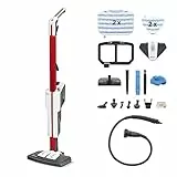 Polti Vaporetto SV650 Style, Balai Vapeur avec Nettoyeur à Main Intégré, Puissance Maximale 1500 W, 19 Accessoires, Filtre Anti-Calcaire, Autonomie Illimitée, Stationnement Vertical, Rouge et Blanc