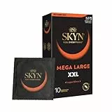 SKYN XXL : Lot de 10 Préservatifs extra large sans latex SKYNFEEL pour Homme/Fins, Lisses, Forme Droit/Largeur nominale 60mm