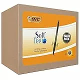 BIC Soft Feel - Stylos-Bille Rétractables avec Grip en Caoutchouc, Pointe Moyenne (1,0 mm) - Noir, Boîte de 36 - Exclusivité Amazon