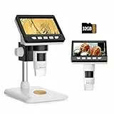 BEBANG 4.3' LCD Microscope numérique 1000x pour Adultes, loupe de pièce de Monnaie 1080P avec 8 lumières LED Ajustables, Vue PC, Compatible avec MacOS Windows, Carte SD 32GB