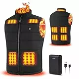 Faxpot Gilet Chauffant pour Hommes et Femmes avec Power Bank, Veste électrique chauffante sans Manches avec 3 Niveaux de température, Chauffe-Corps Chauffant Lavable, 805-M