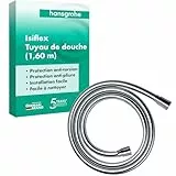 hansgrohe Isiflex - Flexible de douche universel 1,60 m, tuyau de douche avec protection anti-pliure et écrou tournant anti-torsion, avec joints d'étanchéité, Chromé, 28276000