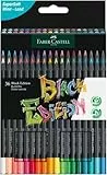 Faber-Castell 116436 Black Edition Boîte de 36 Crayons de Couleur Vibrants, Résistants à la Rupture et Prise en Main Ergonomique, Crayon de Couleurs Colorier sur Papier Clair et Foncé