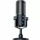 Razer Seiren Elite - Microphone à condensateur USB pour Le Streaming (Compact avec Amortisseur intégré, directivité supercardioïde, Filtre Passe-Haut, limiteur numérique/analogique) Noir