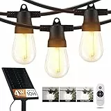 Brightech Ambience Pro Guirlande lumineuse solaire super lumineuse de 8,6 m avec télécommande avec 12 ampoules S14 incassables, LED de qualité commerciale, étanche, 4 W, blanc doux pour patio, jardin