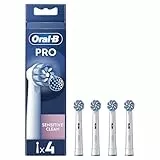 Oral-B Pro Brossettes De Rechange Originales Sensitive Clean, Lot De 4, Compatibles Avec Les Brosses A Dents Electriques Sauf Pulsonic Et iO, Blanches