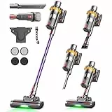 MAUOKE Aspirateur Balai sans Fil, 550W/45Kpa/70Min, 6 in 1 Aspirateur Balai sans Fil Puissant avec LED Écran, Brosse Anti-emmêlement en V améliorée pour Les Poils d'animaux/Tapis/Sols Durs