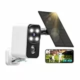 PESAIR Rotation à 180° Camera Surveillance WiFi avec Panneau Solaire, 2K Camera Surveillance WiFi Exterieure sans Fil Solaire, Vision Nocturne Couleur, PIR