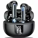 AOVOCE Ecouteurs Bluetooth sans Fil Casque Bluetooth 5.3 avec 4 ENC Réduction Bruit Mic Écran IP6 Étanche LED 42H Durée Lecture Sport HiFi Son Stéréo Oreillette Contrôle Tactile pour iOS Android Noir