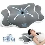 JINXIA Oreiller cervical pour dormir, oreillers en mousse à mémoire de forme inodore et housse en soie douce, oreiller orthopédique ergonomique pour les personnes dormant sur le côté, le dos, le