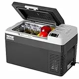 VEVOR Réfrigérateur Portable à Compression 25 L, Mini Frigo de Voiture 12/24 V CC et 100-240 V CA, Glacière à Zone Unique, -20 °C à 20 °C Température Réglable, pour Camion Bateau Maison Camping