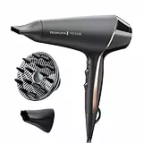 Remington Sèche-cheveux Ionique [Technologie OptiHeat] PROluxe Midnight (2400W, moteur AC pro durable, résultat salon & longue tenue, soin ionique, 3 concentrateurs + 1 diffuseur volume) AC9140B