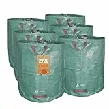 VOUNOT® Sacs de jardin XXL Lot de 6 sac jardin 272L Sacs de déchets jardin résistants Sac à déchets de Jardin Sac déchet en PP robuste Lot de 6 sacs à déchets de Jardin Sacs poubelle de jardin