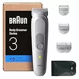 Braun Tondeuse Pour Le Corps, Body Groomer Series 3, + 6 Outils De Rasage, Avec Protection SkinGuard, Autonomie De 80 Min, Douce Pour Les Zones Sensibles, Raser Et Tondre, Étanche, BG3575, Gris