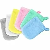 NISENTIA Lot de 6 gants de toilette en tissu éponge, 100 % coton, pour le corps, le visage, le corps, les enfants et les adultes, 11 x 8 cm