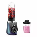 Moulinex Blend Up, Mini blender puissant, 1000W, 8 programmes automatiques, Glace pilée LM19H4F0, Bleu