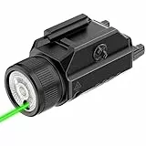DARKFANG 1200 lumens Picatinny lampe de poche et laser vert combo avec batterie rechargeable extérieure intégrée