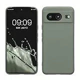 kwmobile Housse Compatible avec Google Pixel 8 Coque - Housse de téléphone en Silicone avec Protection Appareil Photo - Vert Gris