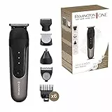 Remington ONE Tondeuse électrique [Multifonction 10-en-1] Visage & corps (3 têtes interchangeables: cheveux, barbe, corps/nez/oreilles, 7 sabots 1,5-15mm, étanche, lithium, charge rapide USB) PG760