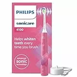 Philips Sonicare 4100 - Brosse à dents électrique sonique avec deux modes, Capteur de pression et minuterie, Rose, modèle HX3689/41