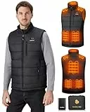 Sevdiea Gilet Chauffant Hommes avec Batterie 16000 mAh 7,4V Incluse, Veste Chauffante Homme, Gilet Chauffant Moto Rechargeable-XL