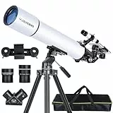 CELTICBIRD Télescope 80 mm, Ouverture 800 mm pour Adultes débutants en Astronomie – Télescope réfracteur astronomique Portable entièrement Multicouche à Haute Transmission, Monture AZ (80900) (80800)