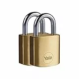 Yale Cadenas en laiton Y110B/25/113/2 corps 25mm, arc en acier, 3 clés, lot de 2 cadenas