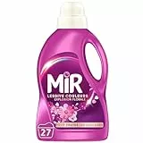 Mir - Lessive Liquide Couleurs - Explosion Florale -Main & Machine - Raviveur - Formule 3en1 - Couleurs - Fibres - Fraîcheur - Nettoie avec Soin - Anti-Bouloche - Pour Toutes les Couleurs - 27 Lavages