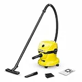Kärcher Aspirateur Eau et Poussières sans Fil 18 V WD 2-18, Fonction Soufflerie, Cuve : 12 l, Flexible d'Aspiration : 1,8 m, Filtre Cartouche, Sachet Filtre Ouate, Suceur Eau/Poussières, sans Batterie
