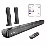 ULTIMEA Barres de Son TV, 2,2 Canaux Barre de Son 2-en-1 Détachable, Bluetooth 5.3 Enceinte pour TV avec Basses Réglables, 3 EQ Mode, Arc/Optique/Aux, Montage Mural, Modèle 2025, Apollo S40 Pro