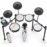 Alesis Nitro Max Kit Batterie Électronique avec Pads en Maille Silencieuse, Caisse Claire 10' Dual Zone, Bluetooth, 440plus Sons Authentiques, Drumeo, USB MIDI, Pédale de Kick