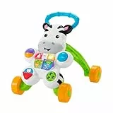Fisher-Price Trotteur musical Mon Trotteur Zèbre Parlant, version française, pour accompagner bébé dans l’apprentissage de la marche, DLD96