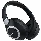 LORELEI B-C6 Casque sans fil supra-auriculaire, 50H Playtime Casque Bluetooth pliable et léger, basses profondes, microphone intégré, cache-oreilles en mousse à mémoire de forme, pour les voyages