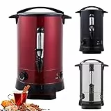 Arebos Distributeur de Boisson Chaudes 950W | Chaudière à eau 6,8L 30 Tasses | Marmite à Vin Chaud en Inox | Thé Café Soupe Dispositif de réchauffement | Réglage de la température 30-110°C
