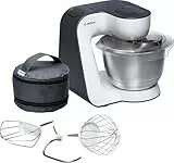Bosch, robot pâtissier, moteur 900 watts, mélange homogène 3D, 7 vitesses, accessoires pâtisserie, compact, blanc/gris, MUM54A00