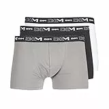 DIM Boxer Homme Coton Stretch Respirant Maintien Optimal x3, Noir/Gris/Blanc, M