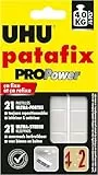 UHU Patafix Propower - pastilles adhésives prédécoupées, pâte à fixer, ultra-fortes (jusqu'à 3 kg), repositionnables, noir, 21 pastilles