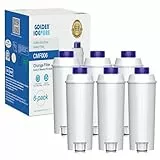 GOLDEN ICEPURE 6Pcs Filtre à eau pour Machines à Café Compatible Avec De'Longhi DLSC002, SER3017 & 5513292811, De Longhi, ECAM, ESAM, ETAM, BCO, Primadonna,BCO,EC Serie Machine à café, Adoucir l'eau