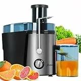 Extracteur de jus Panana à centrifugation, machine à jus avec moteur de 1000W, extracteur de jus à double vitesse pour fruits et légumes, trémie d'alimentation extra-large de 3', sans BPA